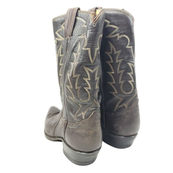 Tony Lama Lizard Skin Western Boots Women's Size 6 A Brown - Picture 4 of 7